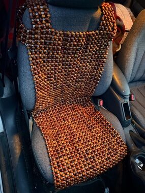 Beaded Car Seat Cover - Brown Wooden Bead Massage Mat